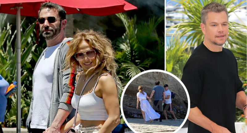 Jennifer Lopez Enjoys Day Out with Matt Damon and Wife