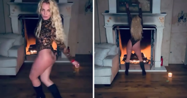 Britney Spears open fireplace dance videos spark fan concern