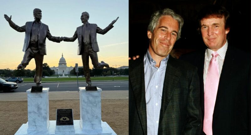 Trump Slams Statue Showing Him with Jeffrey Epstein