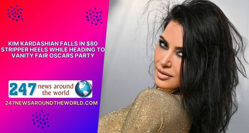 Kim Kardashian Falls in $80 Stripper Heels While Heading to Vanity Fair Oscars Party
