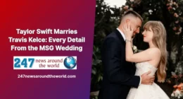Taylor Swift and Travis Kelce married at Madison Square Garden on July 3, 2026, with Adam Sandler officiating. Inside the guest list, vows...