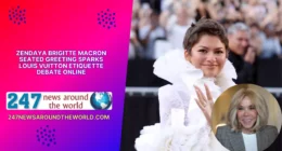 Zendaya Brigitte Macron Seated Greeting Sparks Louis Vuitton Etiquette Debate Online